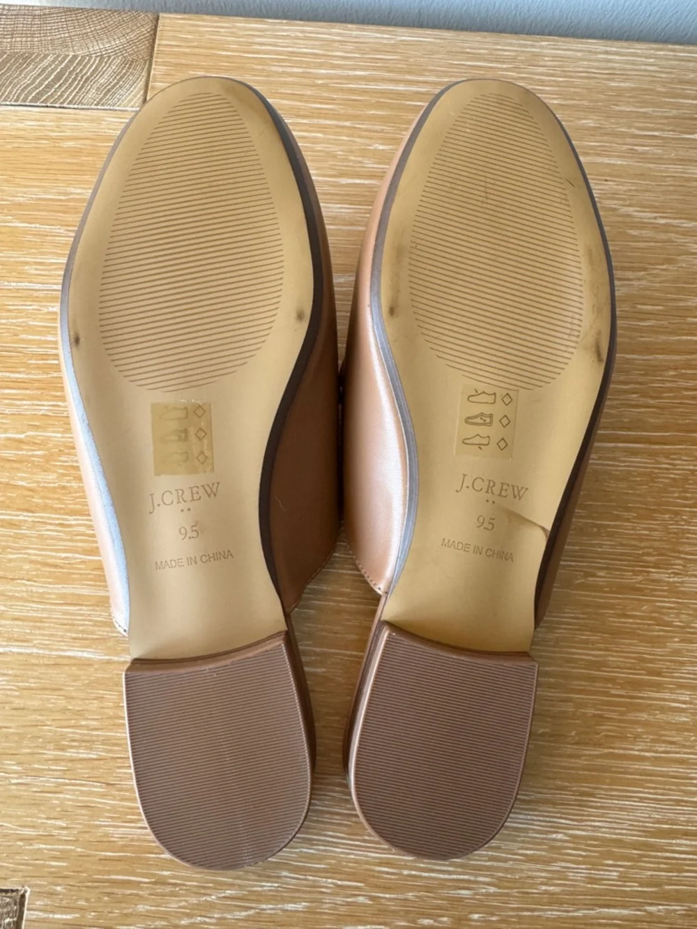 J. CREW FACTORY Women’s Horsebit Bit Loafer Mules Tan Gold Size 9.5 *NOTES* - Picture 6 of 16